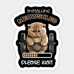 Installing-Meowscles Sticker